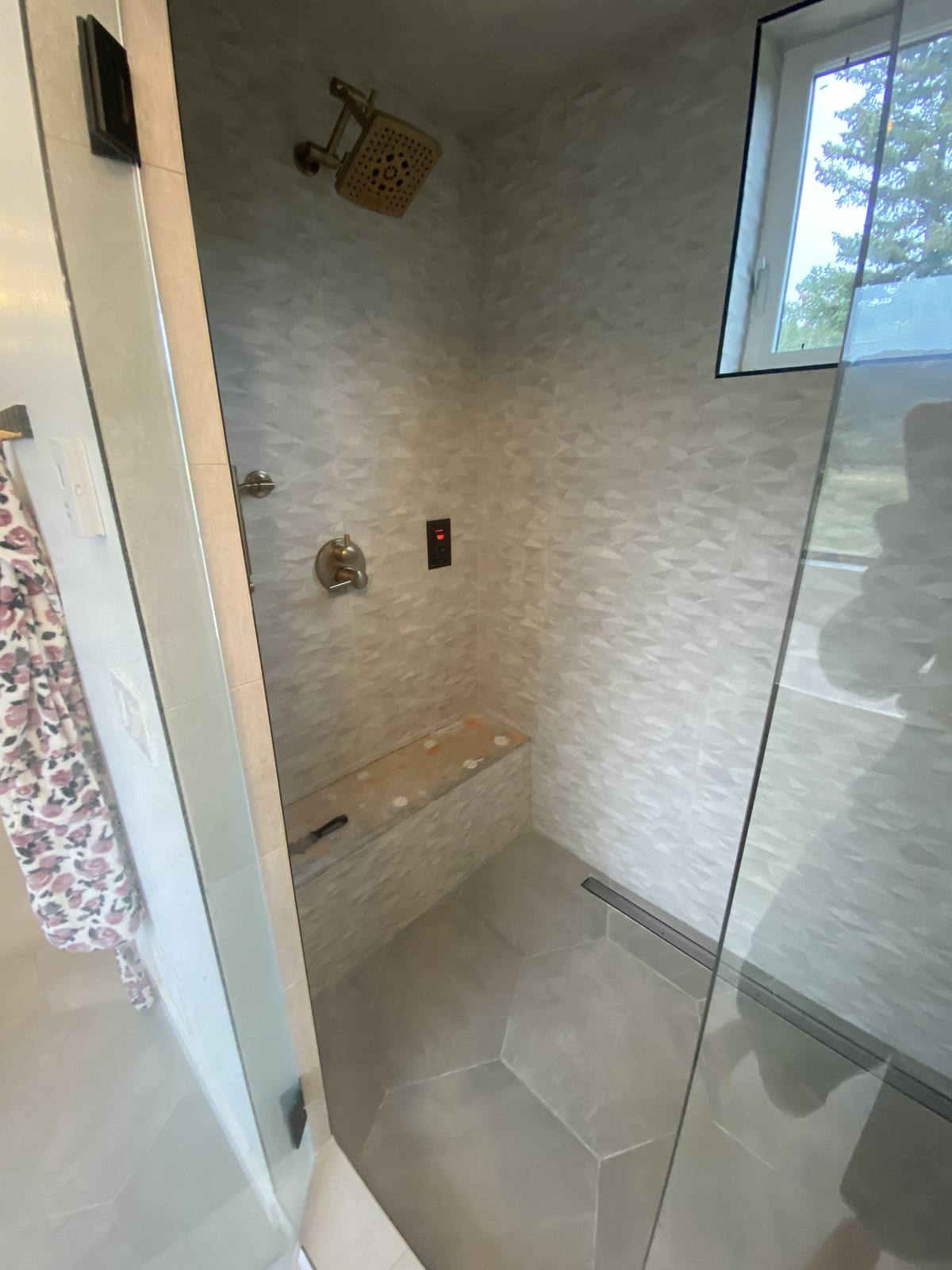 Finished custom shower, alternate view