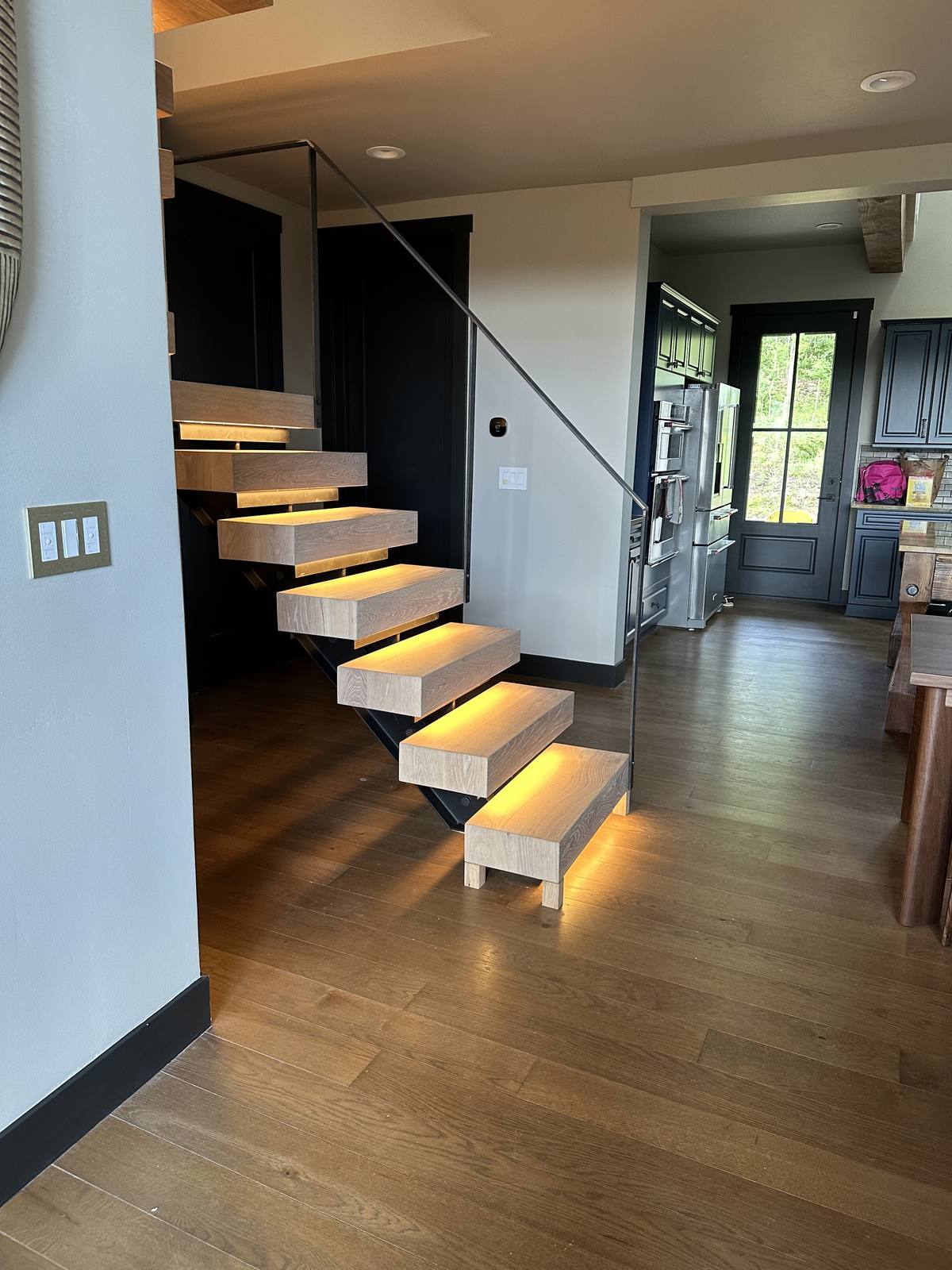 Side view of the custom interior stairs