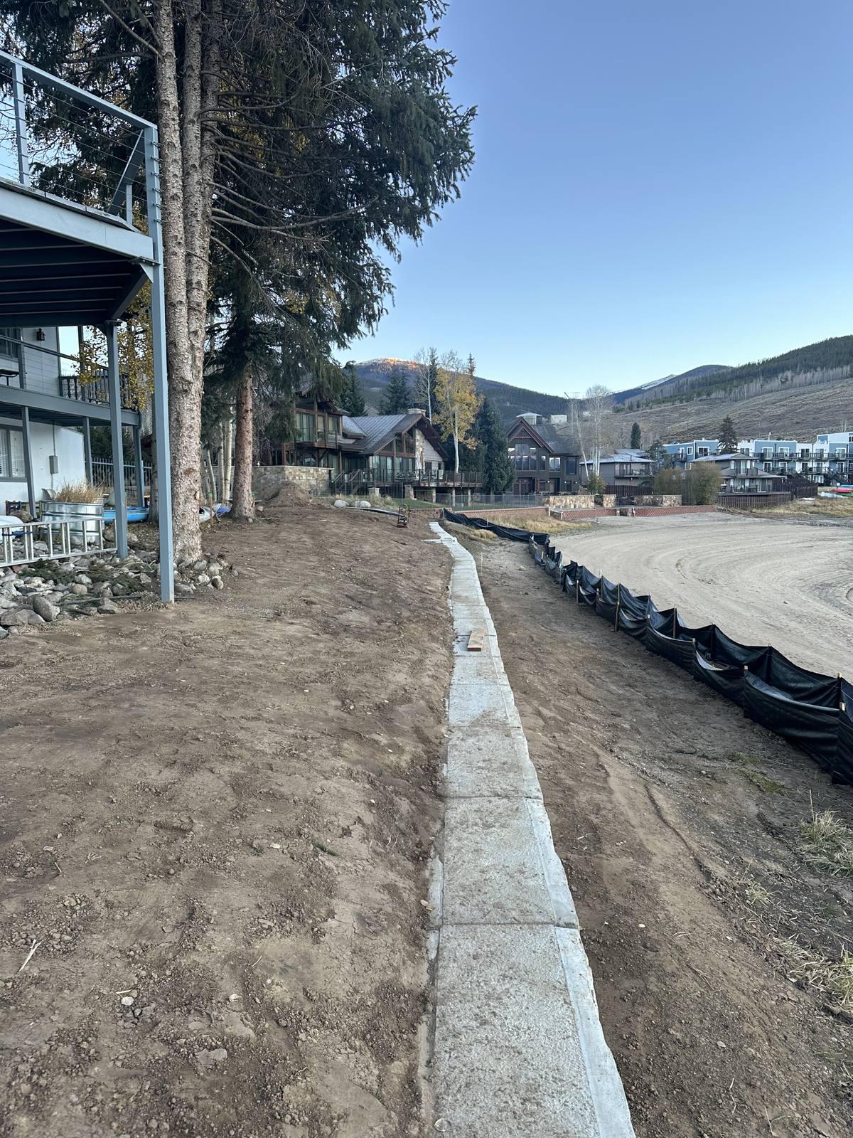 Top of a stone retaining wall at Gold Run