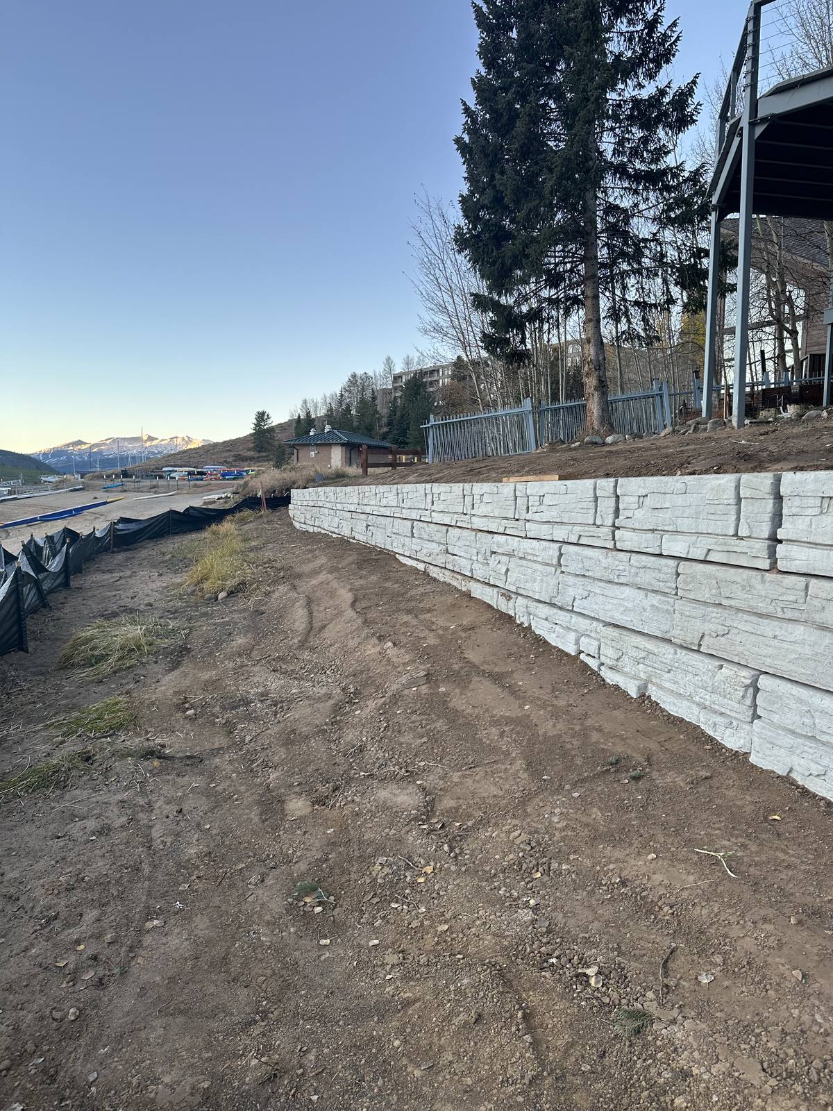 Stone retaining wall at Gold Run