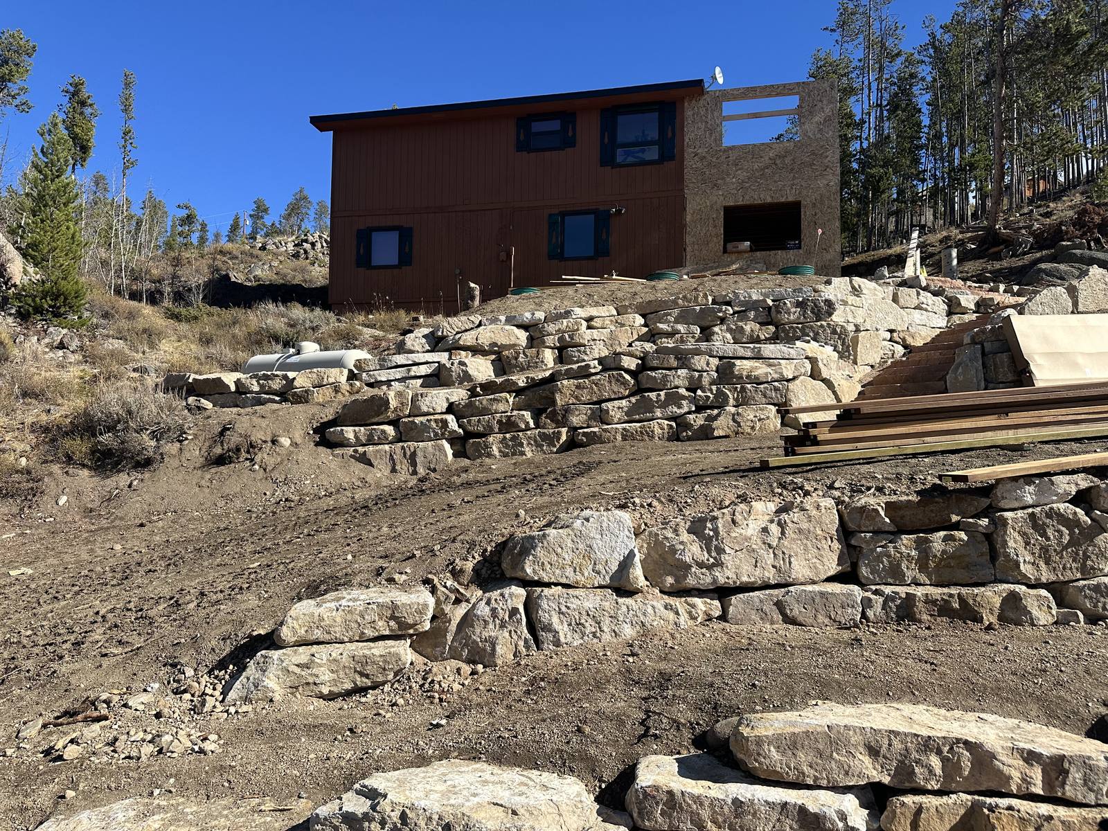 Custom driveway retaining wall