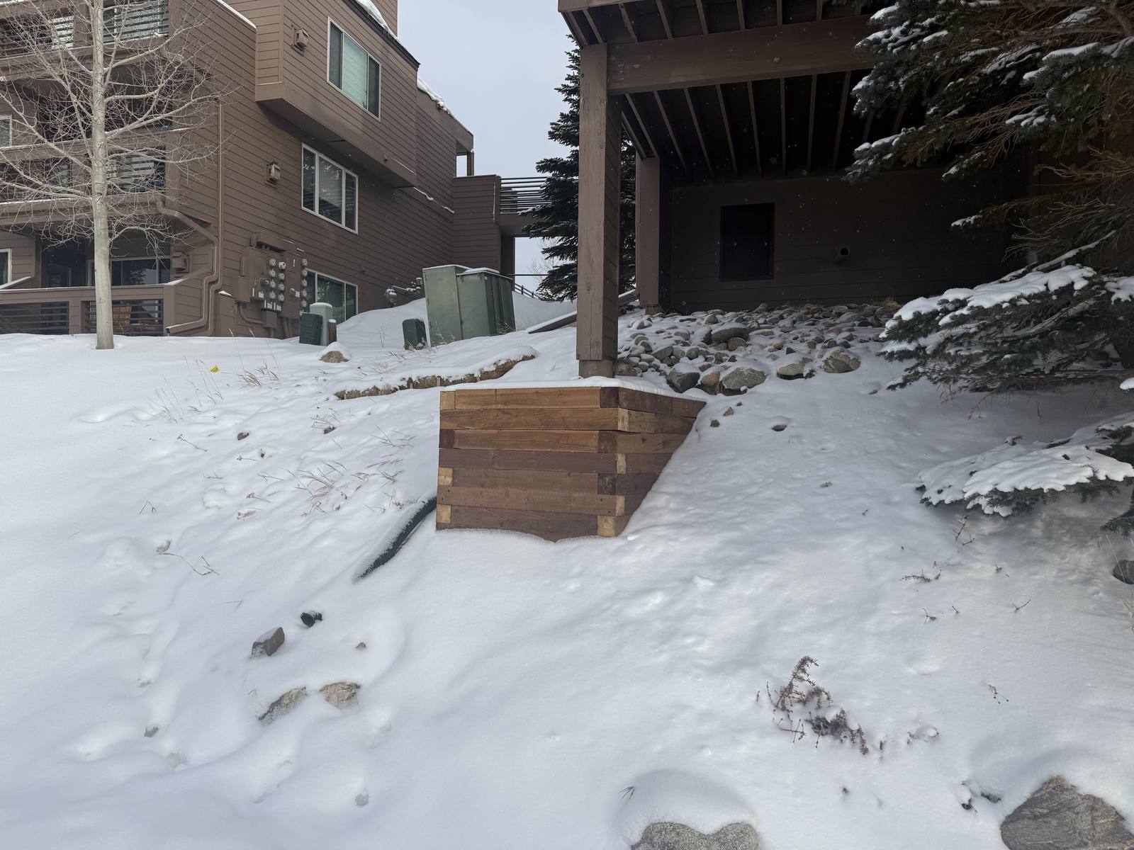 Deck footer construction in winter conditions