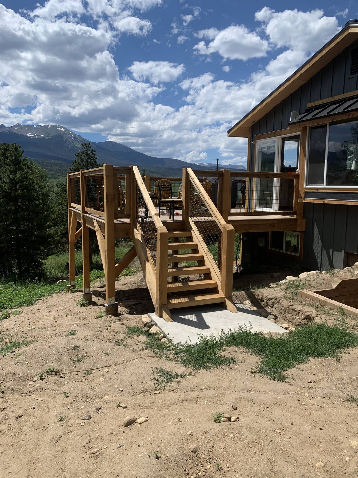 Finished deck stairs