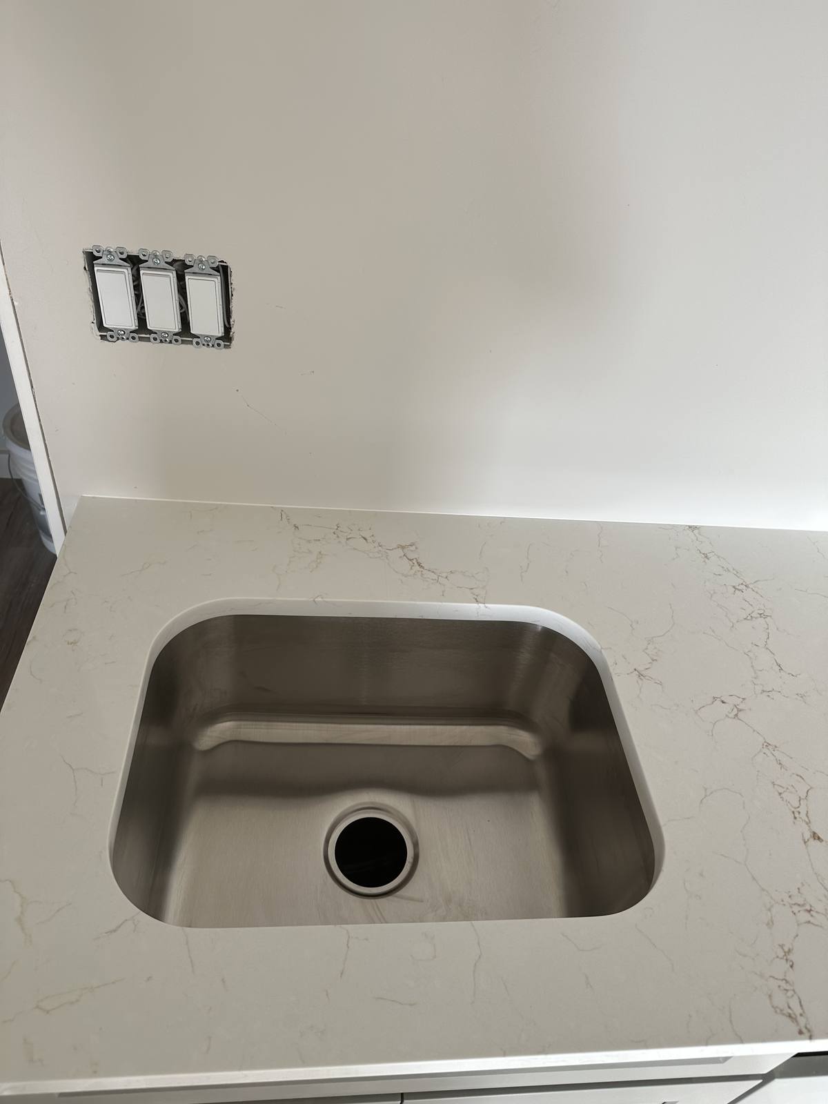 Finished kitchen sink and countertop